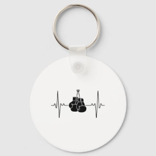 Porte-clés Conception de ligne de battement de coeur de boxe