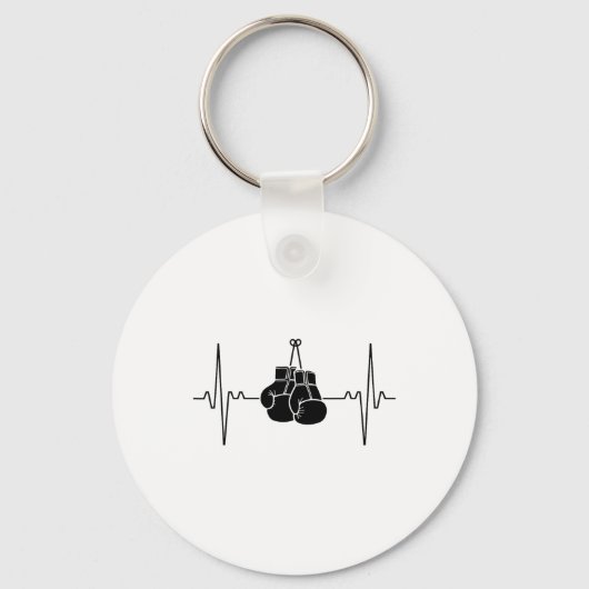 Porte-clés Conception de ligne de battement de coeur de boxe (Recto)