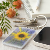 Porte-clés Conception de l'infini jaune et bleu du tournesol (Devant droit)