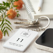 Porte-clés Conception de logo et de numéro de chambre d'hôtel (Devant droit)