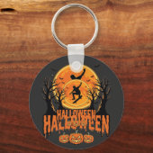Porte-clés Conception de Lune de Skateboard d'Halloween Hallo (Recto)