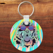 Porte-clés Conception de lunettes de soleil drôles pour chien (Recto)