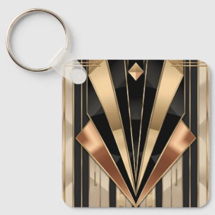 Porte-clés Conception de luxe géométrique Art Déco en soleil 