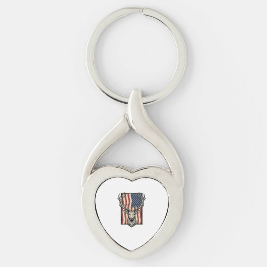 Porte-clés Conception de maillot de chasse de drapeau américa (Devant)