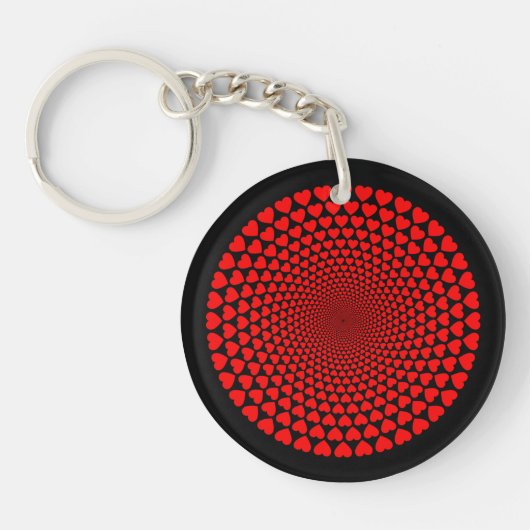 Porte-clés Conception de Mandala de Cœurs-25870 (Devant)