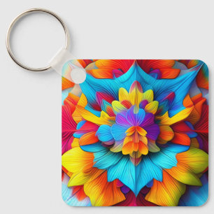 Porte-clés Conception de Mandala Florale colorée