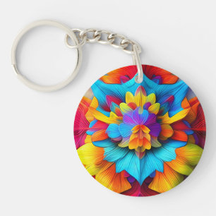 Porte-clés Conception de Mandala Florale colorée