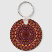 Porte-clés Conception de mandala marron floral (Verso)