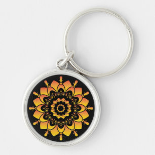 Porte-clés Conception de mandala unique doré