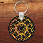 Porte-clés Conception de mandala unique doré-95747 (Verso)