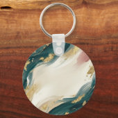 Porte-clés Conception de marbre émeraude et or abstrait (Recto)