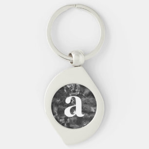 Porte-clés Conception de marbre noir abstrait grunge foncé