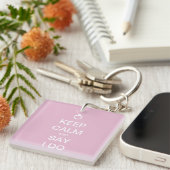 Porte-clés Conception de mariage personnalisable Keep Calm (Devant Droit)