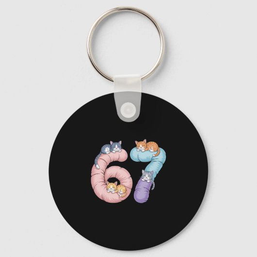 Porte-clés Conception de mème de chat mignon 67  (Recto)