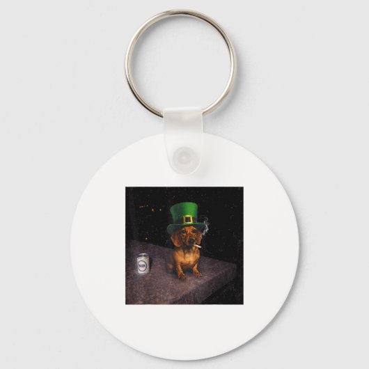 Porte-clés Conception de mème de Dachshund drôle qui fume (Recto)