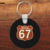 Porte-clés Conception de mème de route 67 drôle rétro (Recto)