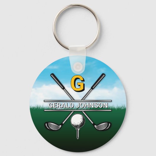 Porte-clés Conception de monogramme de golf sur mesure (Recto)