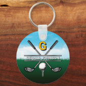 Porte-clés Conception de monogramme de golf sur mesure (Verso)