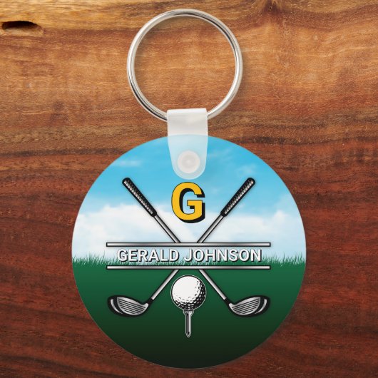 Porte-clés Conception de monogramme de golf sur mesure (Recto)