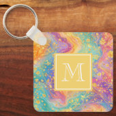 Porte-clés Conception de monogramme floral abstrait moderne p (Recto)