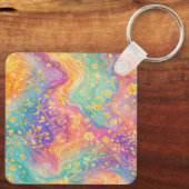 Porte-clés Conception de monogramme floral abstrait moderne p (Verso)