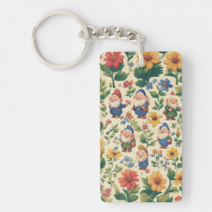 Porte-clés Conception de motif de fleur de gnome