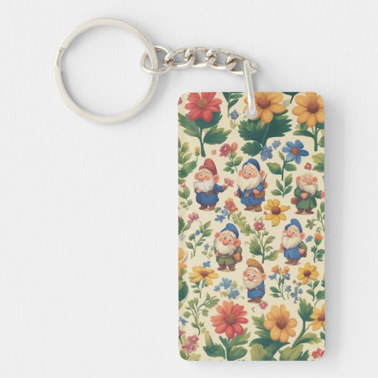 Porte-clés Conception de motif de fleur de gnome (Devant)