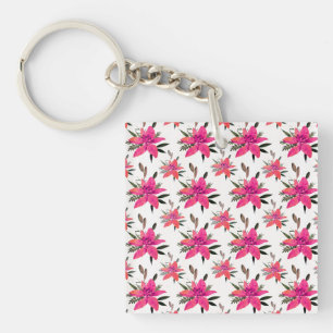 Porte-clés Conception de motif floral Fleurs roses
