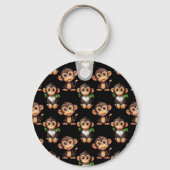 Porte-clés Conception de motif singe noir (Recto)