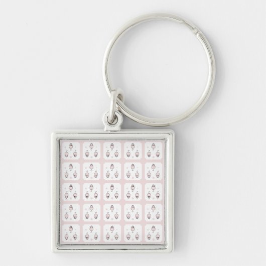 Porte-clés Conception de motif transparent de souris rose - D (Devant)