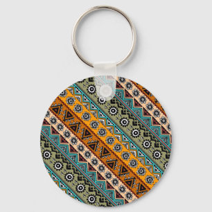 Porte-clés Conception de motifs aztèques ethniques colorés