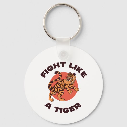 Porte-clés Conception de motivation Combattez comme un tigre (Recto)