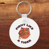 Porte-clés Conception de motivation Combattez comme un tigre (Recto)