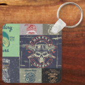 Porte-clés Conception de moto Retro Grunge (Verso)