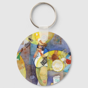 Porte-clés Conception de musique de bleus de delta