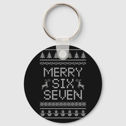 Porte-clés Conception de Noël humour six sept 6 7 mème joyeux (Recto)