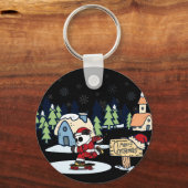 Porte-clés Conception de Noël pour skateboardeur panda (Recto)