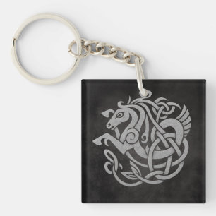 Porte-clés Conception de nœud de cheval mythique nordique