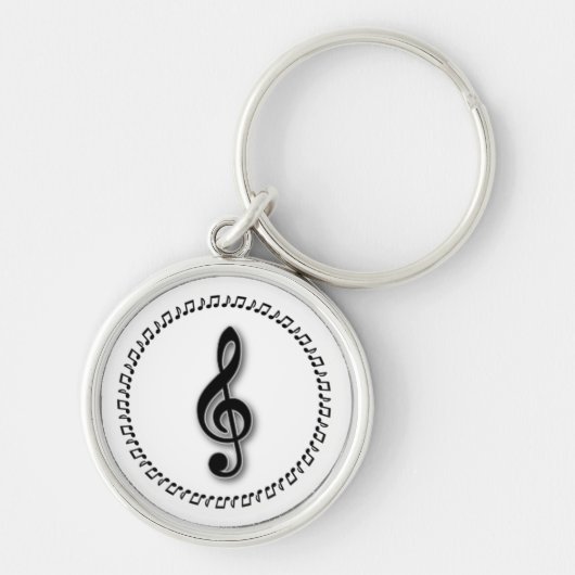 Porte-clés Conception de notes de musique Treble Clef (Devant)