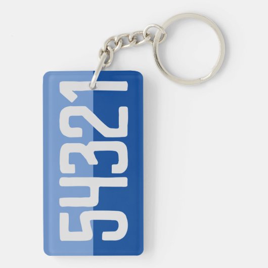 Porte-clés Conception de numéro en gras. (Dos)