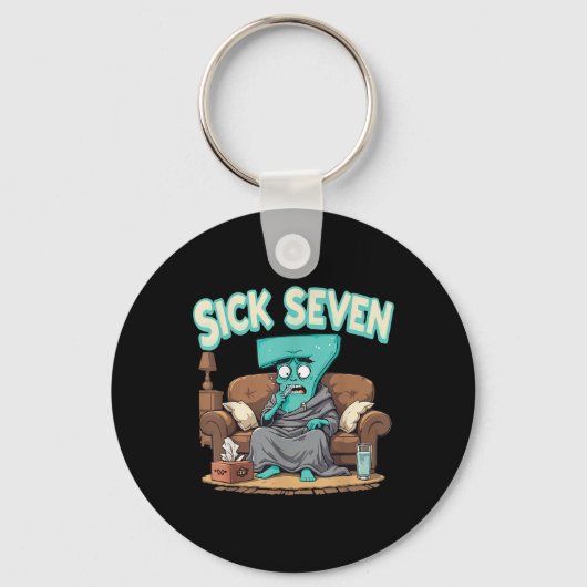 Porte-clés Conception de numéro Halloween Retro Sick Seven 67 (Recto)