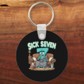 Porte-clés Conception de numéro Halloween Retro Sick Seven 67 (Recto)