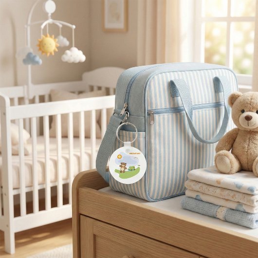 Porte-clés Conception de nurserie pour bébé avec ours en pelu