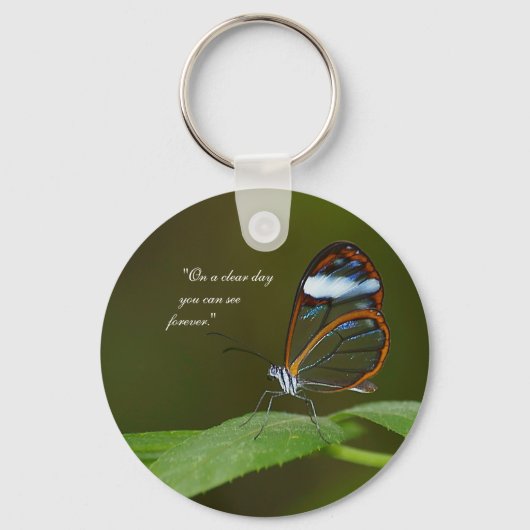 Porte-clés Conception de papillon de Glasswing "temps clair" (Recto)