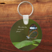 Porte-clés Conception de papillon de Glasswing "temps clair" (Recto)
