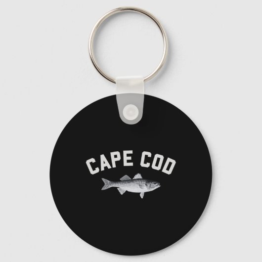 Porte-clés Conception de pêche amusante rayée de bar Cape Cod (Recto)