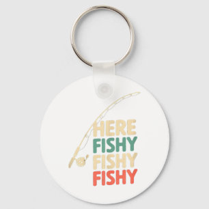 Porte-clés Conception de pêche drôle Here-fishy B Poisson _1