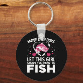 Porte-clés Conception de pêche drôle pour filles femmes pêche (Recto)