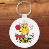 Porte-clés Conception de ping-pong de poussin mignonne (Verso)