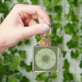 Porte-clés Conception de poissons de nouage celtique en vert (main)